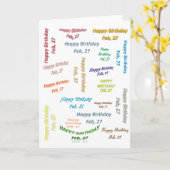 Verjaardagskaart 27 februari kaart (Gele Bloem)