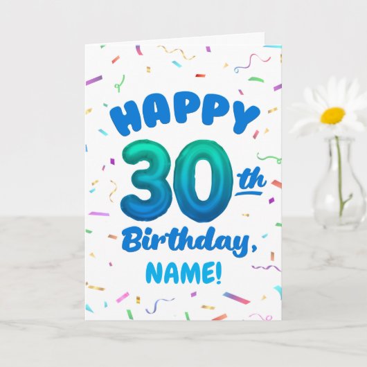 Verjaardagskaart 30 jaar met eigen naam kaart (Kleine Plant)
