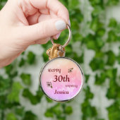 Verjaardagskaart 30 jaar persoonlijk sleutelhanger (Hand)