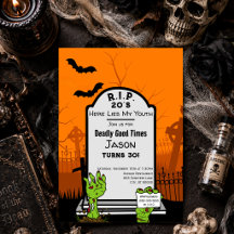 Verjaardagskaart 30ste verjaardag RIP 20s Zombie H