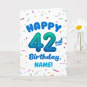 Verjaardagskaart 42 jaar met eigen naam kaart