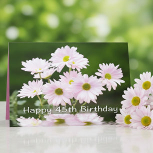 Verjaardagskaart 45 jaar Pink Daises Kaart