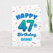 Verjaardagskaart 47 jaar met eigen naam kaart (Voorkant)
