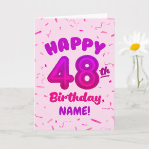 Verjaardagskaart 48 jaar met eigen naam kaart