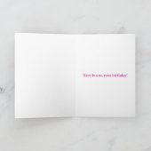 Verjaardagskaart 4de verjaardag met roze konijn ka kaart (Binnen)