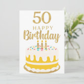 Verjaardagskaart 50 jaar kaart (Staand voorkant)