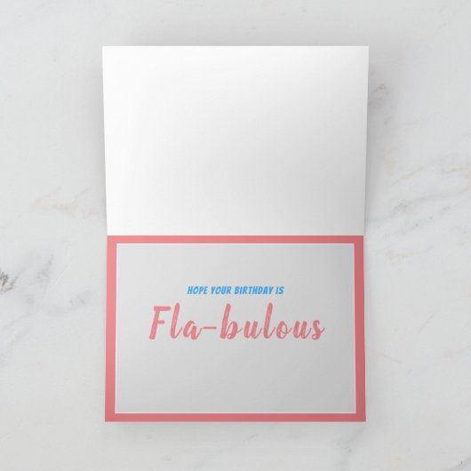 Verjaardagskaart 50 Roze Flamingo Kaart (Binnen)