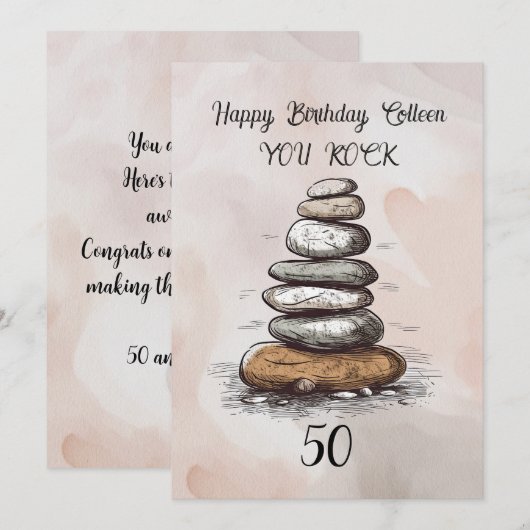 Verjaardagskaart 50ste Je Bent Super Kaart (Voorkant / Achterkant)