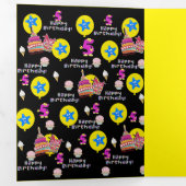 Verjaardagskaart 5 jaar, #5 Zwart Drieluik Kaart (Binnenzijde eerst)