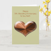 Verjaardagskaart 5-jarig huwelijk met tekst kaart (Gele Bloem)