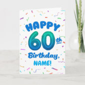 Verjaardagskaart 60 jaar met eigen naam kaart (Voorkant)