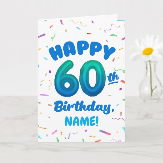 Verjaardagskaart 60 jaar met eigen naam kaart (Kleine Plant)