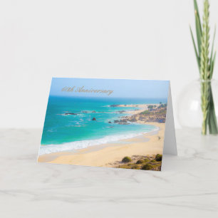Verjaardagskaart 60 jaar met strand kaart