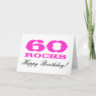 Verjaardagskaart 60 jaar voor vrouwen   60 Rocks! Kaart