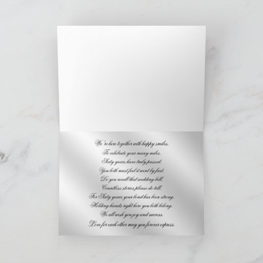 Verjaardagskaart 60-jarig huwelijksjubileum kaart (Binnen)