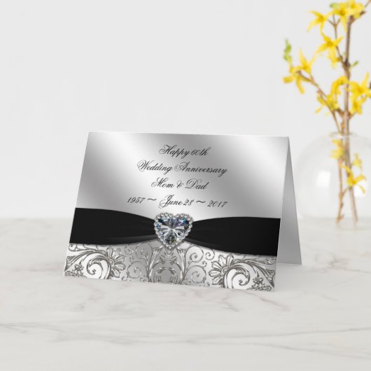 Verjaardagskaart 60-jarig huwelijksjubileum kaart (Gele Bloem)