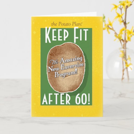 Verjaardagskaart 60ste: Fitnessprogramma voor aard Kaart (Gele Bloem)