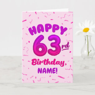 Verjaardagskaart 63 jaar met eigen naam kaart