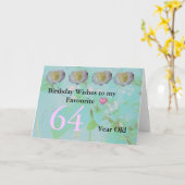 Verjaardagskaart 64 jaar kaart (Gele Bloem)