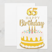 verjaardagskaart 65 jaar kaart (Voorkant / Achterkant)