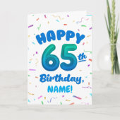 Verjaardagskaart 65 jaar met eigen naam kaart (Voorkant)