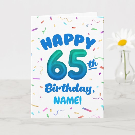 Verjaardagskaart 65 jaar met eigen naam kaart (Kleine Plant)