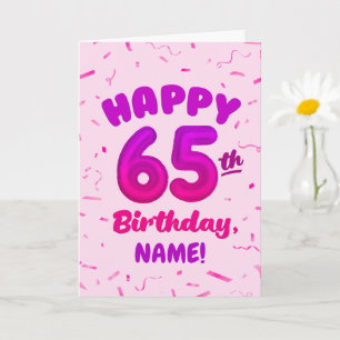 Verjaardagskaart 65 jaar met eigen naam kaart