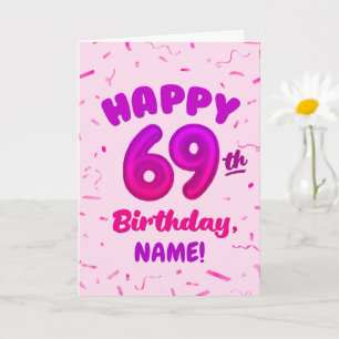 Verjaardagskaart 69 jaar met eigen naam kaart