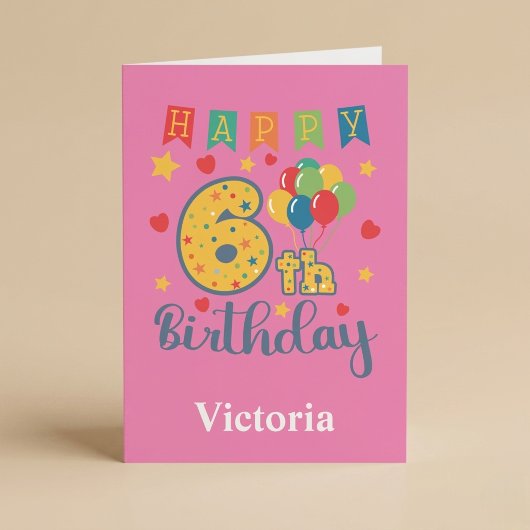 Verjaardagskaart 6 jaar kaart