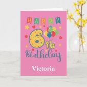 Verjaardagskaart 6 jaar kaart (Gele Bloem)