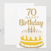 Verjaardagskaart 70 jaar kaart (Voorkant / Achterkant)