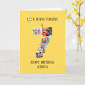 Verjaardagskaart 7 jaar foto kaart (Gele Bloem)