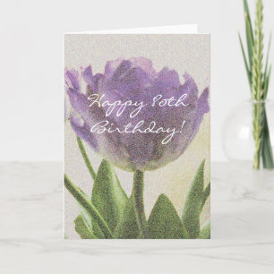 Verjaardagskaart 80 jaar met mooie tulp bloemen kaart