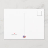 Verjaardagskaart 80ste verjaardag bloemige moderne aankondigingskaart (Achterkant)