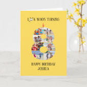 Verjaardagskaart 8 jaar kaart (Gele Bloem)