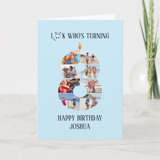 Verjaardagskaart 8 jaar kaart (Voorkant)