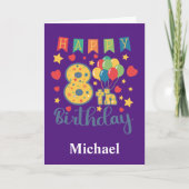 Verjaardagskaart 8 jaar kaart (Voorkant)