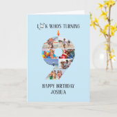 Verjaardagskaart 9 jaar kaart (Gele Bloem)