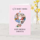 Verjaardagskaart 9 jaar kaart (Gele Bloem)