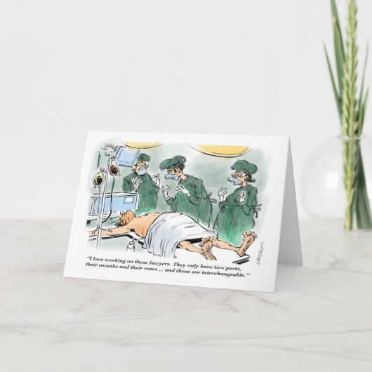 Verjaardagskaart advocaat in chirurgie kaart (Voorkant)