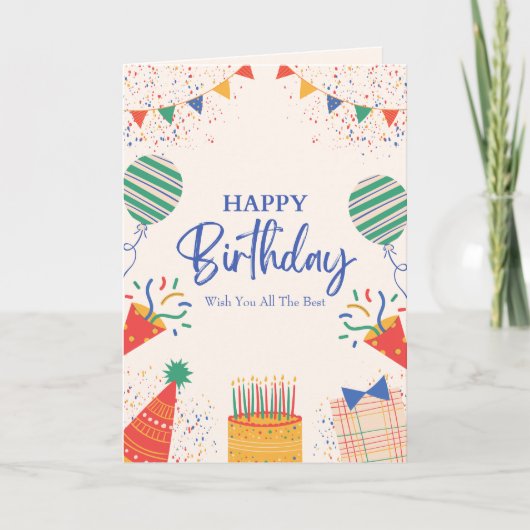 Verjaardagskaart afdrukbaar - Verjaardagsgroet onl Kaart (Voorkant)