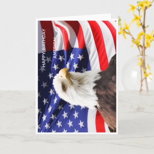 Verjaardagskaart Amerika Kaart (Gele Bloem)