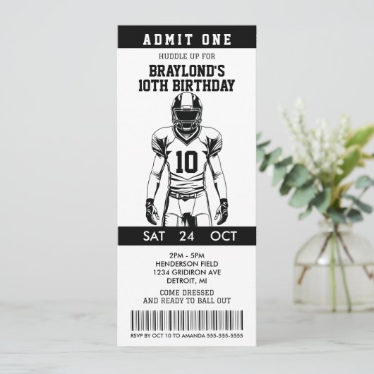 Verjaardagskaart Amerikaans Football Kaart (Staand voorkant)