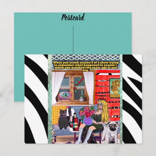 Verjaardagskaart ansichtkaart briefkaart (Voorkant / Achterkant)