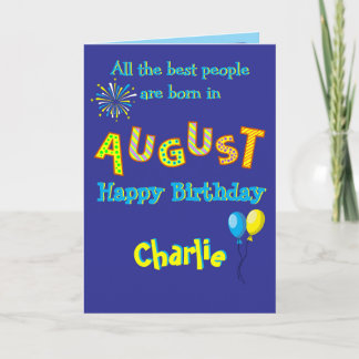 Verjaardagskaart Augusti Gevouwen Kaart