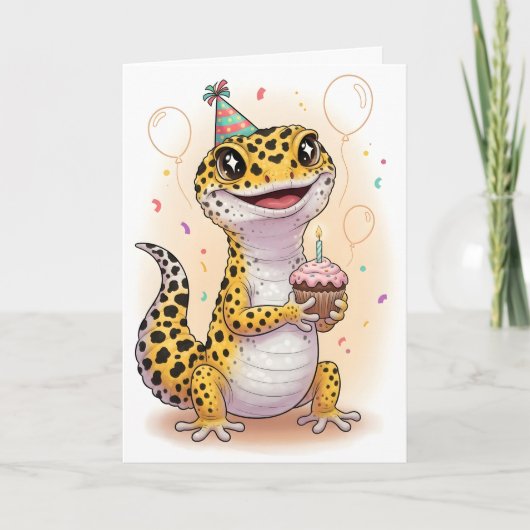 Verjaardagskaart Avontuur Luipaardgekko Kaart (Voorkant)