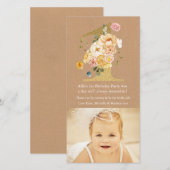 Verjaardagskaart baby 1e verjaardag nummer 1 bedan bedankkaart (Voorkant / Achterkant)