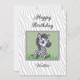Verjaardagskaart Baby Zebra voor kind Kaart