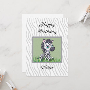 Verjaardagskaart Baby Zebra voor kind Kaart