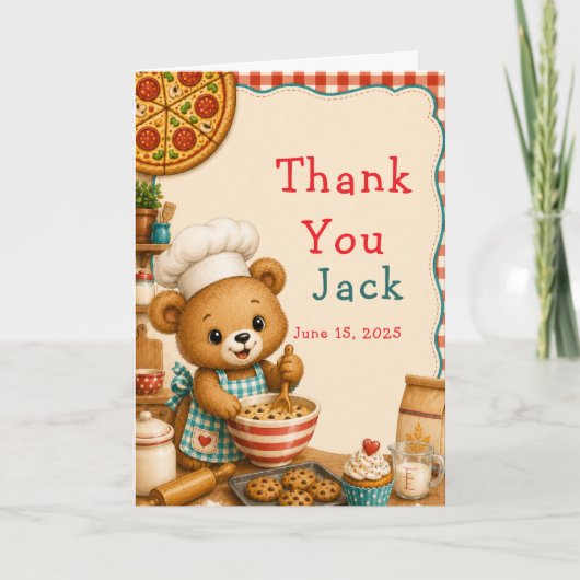 Verjaardagskaart 'Baking Bear' Bedankkaart (Voorkant)
